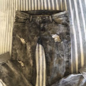 Flying monkey distressed cropped jeans 27
